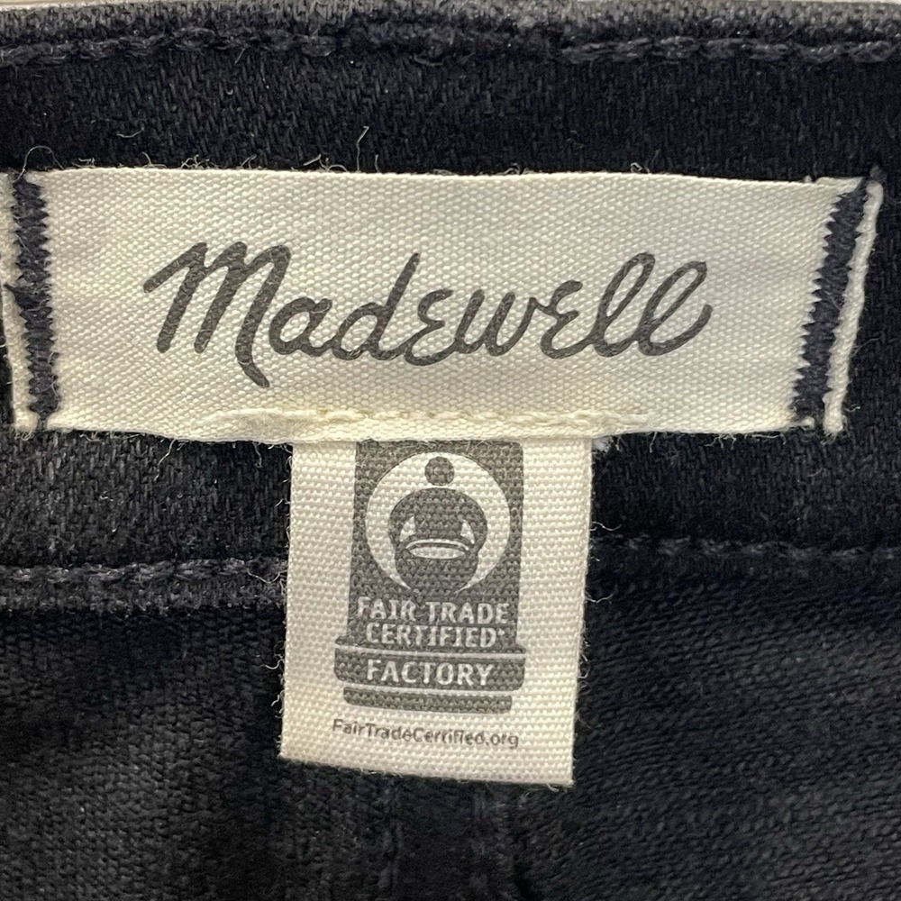 Madewell Womens 26 Jeans Black Denim Mid Rise Kick Out Stretch Cotton Blend - Picture 6 of 11